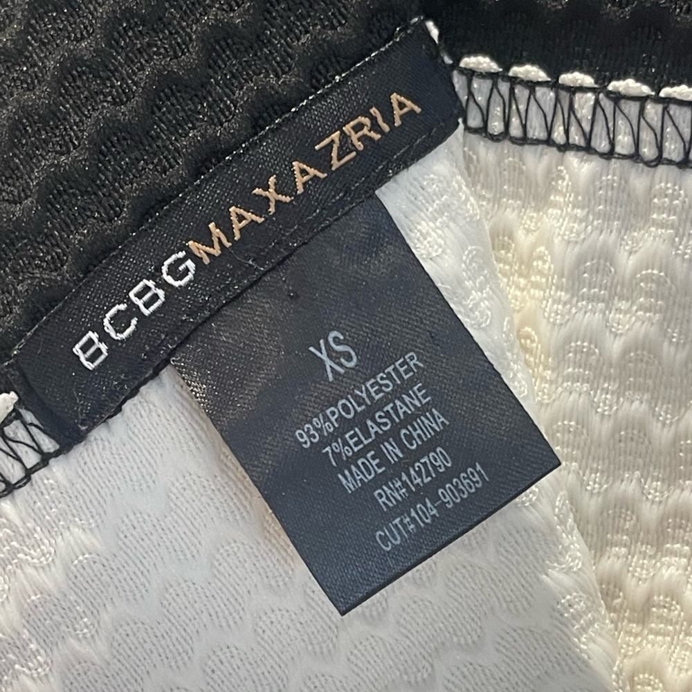 BCBGMaxAzria Women's Textured Bandage Pencil Skirt Stretch White/Black XS - Picture 4 of 4